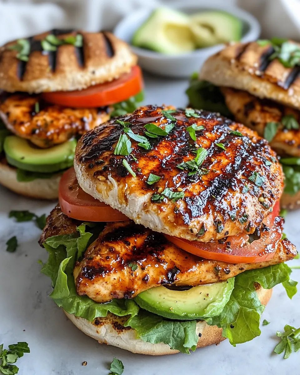 Delicious Sweet Heat Honey Chipotle Chicken Sandwiches plate image