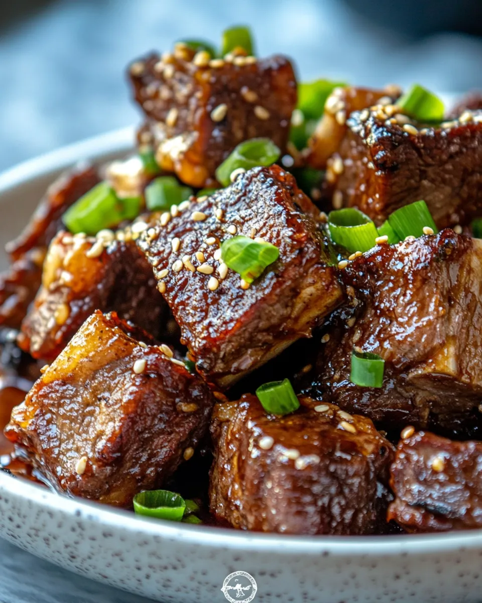 Delicious Sweet Soy Garlic Sticky Ribs-Style Beef Short Bites dish photo