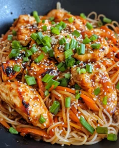 Homemade Sweet and Spicy Gochujang Chicken Noodles photo