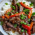 Homemade Sweet and Sticky Hoisin Beef Rice Bowls photo