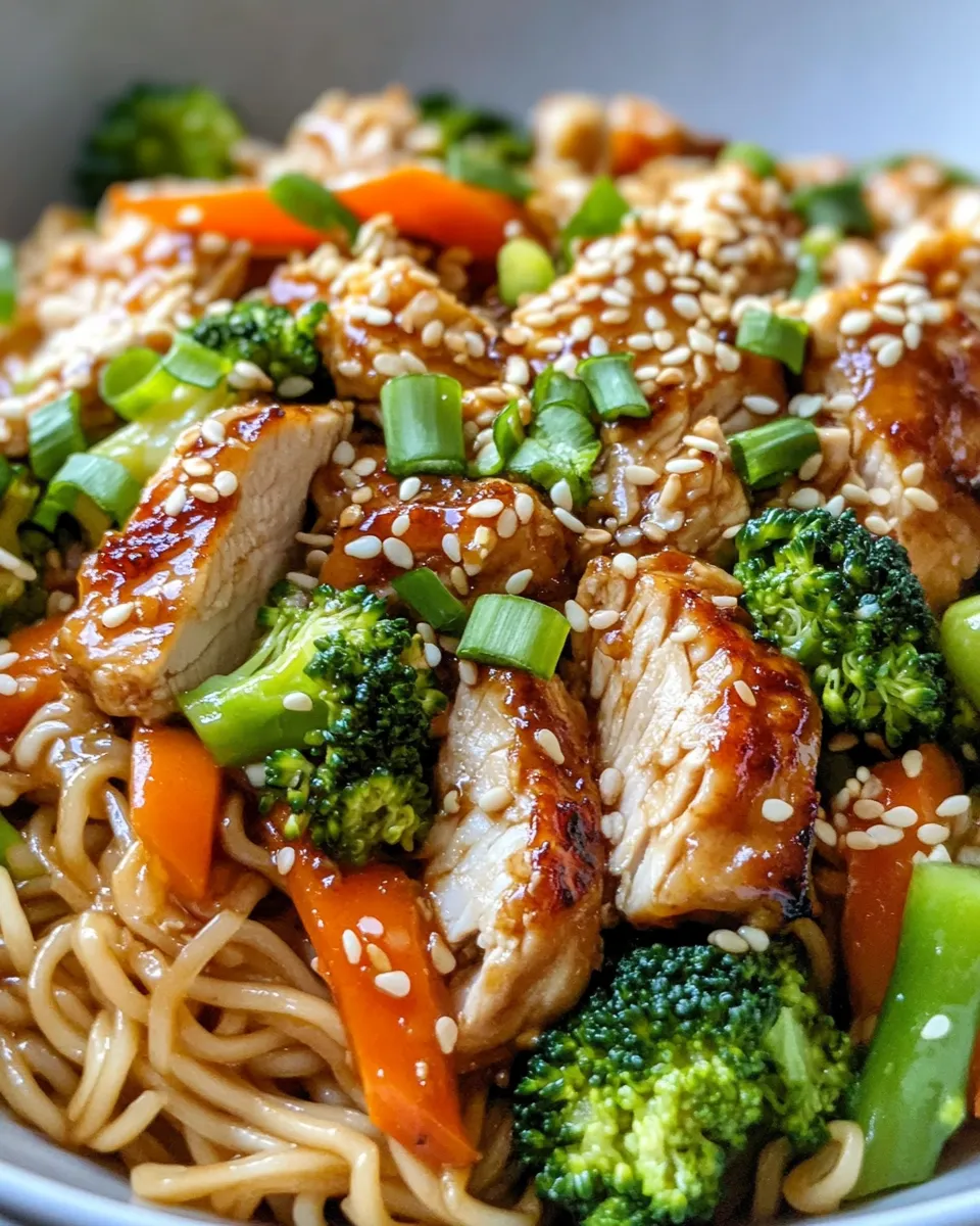 Classic Teriyaki Chicken Yakisoba with Sesame Seeds recipe image