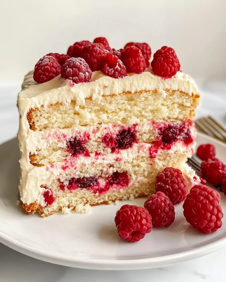 Delicious White Chocolate Raspberry Cake photo