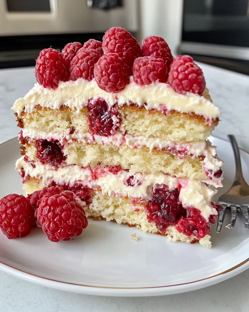 Easy White Chocolate Raspberry Cake recipe image