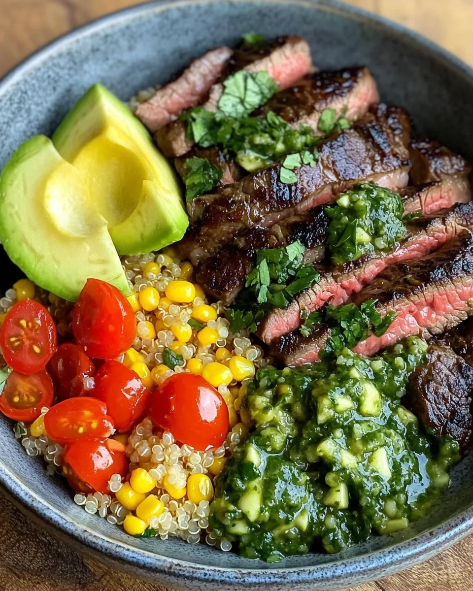 Easy Zesty Chimichurri Steak Bowls with Charred Corn dish photo