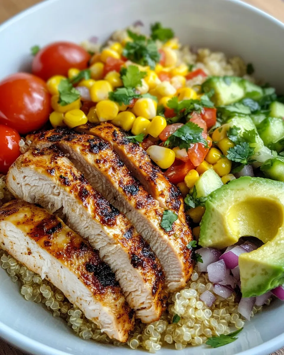 Easy Zesty Cilantro Lime Chicken Bowls with Corn Salsa recipe image