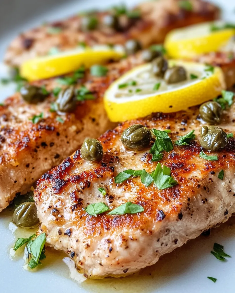 Easy Zesty Lemon Pepper Turkey Cutlets with Capers food shot