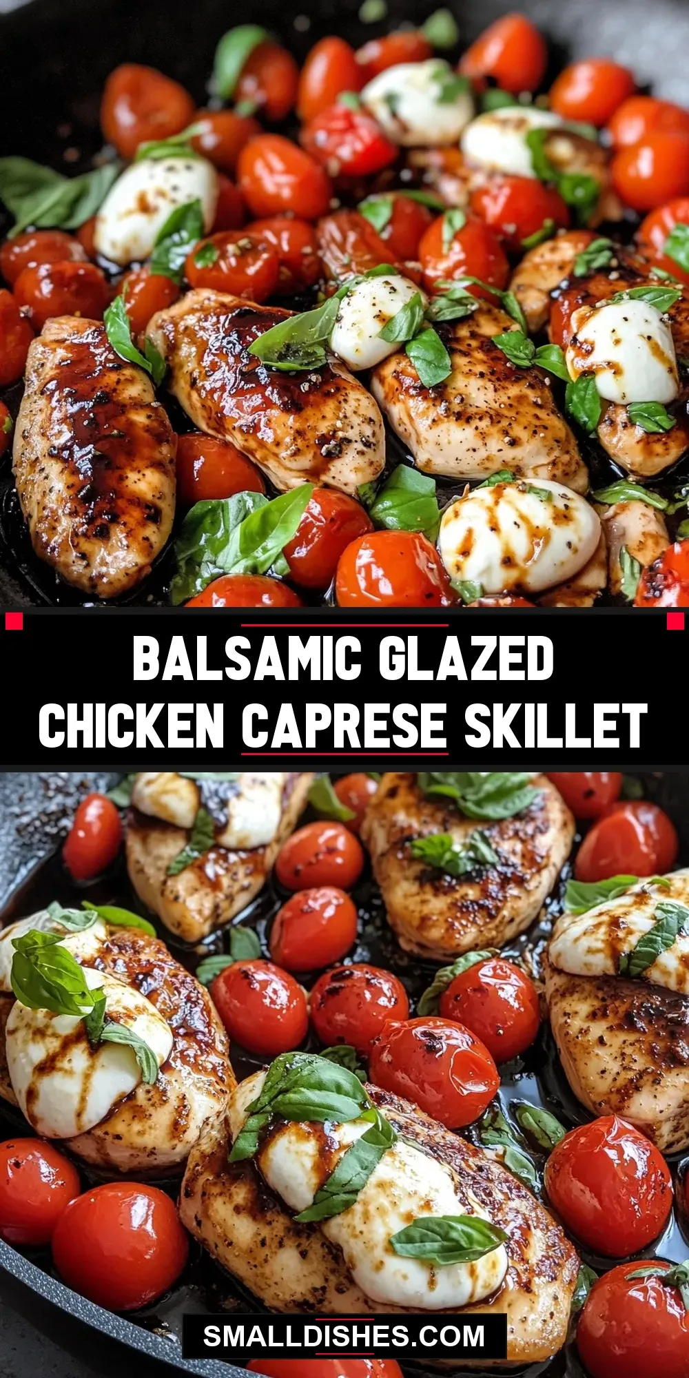 Easy Balsamic Glazed Chicken Caprese Skillet Recipe