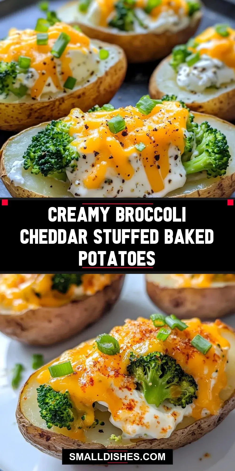 Creamy Broccoli Cheddar Stuffed Baked Potatoes (Amazing & Delicious)