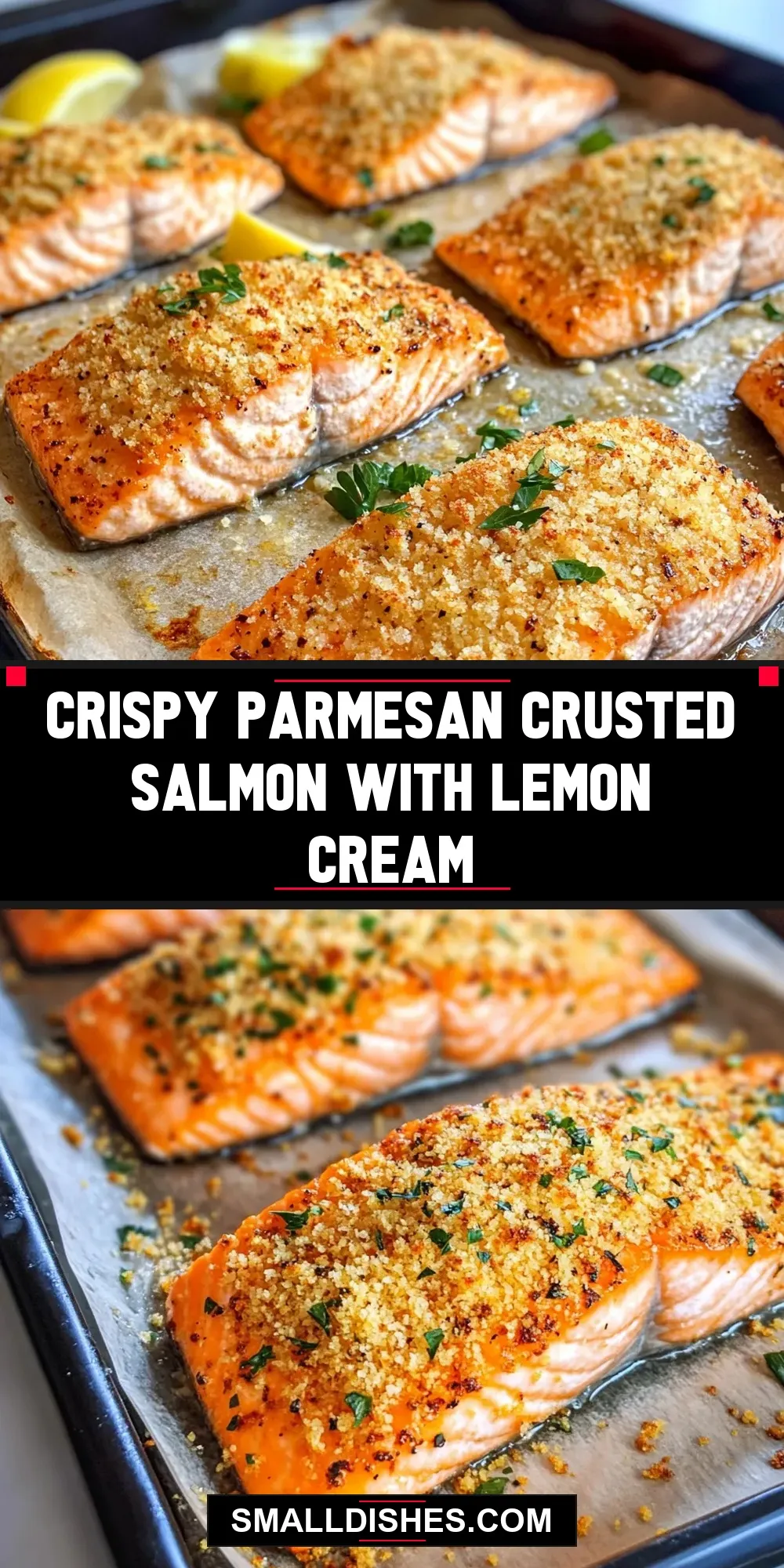 Crispy Parmesan Crusted Salmon With Lemon Cream Recipe