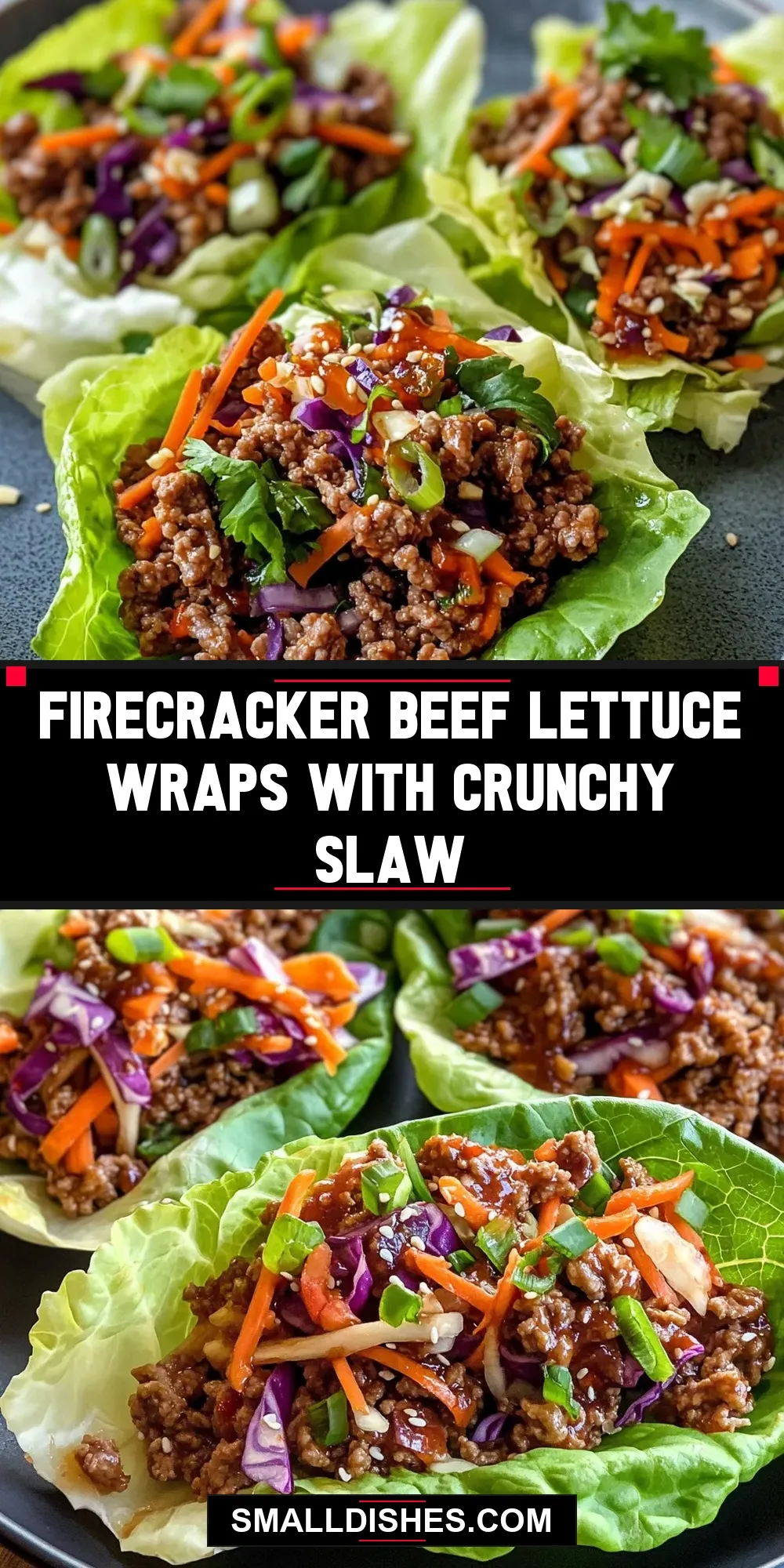 How To Make Simple Firecracker Beef Lettuce Wraps With Crunchy Slaw