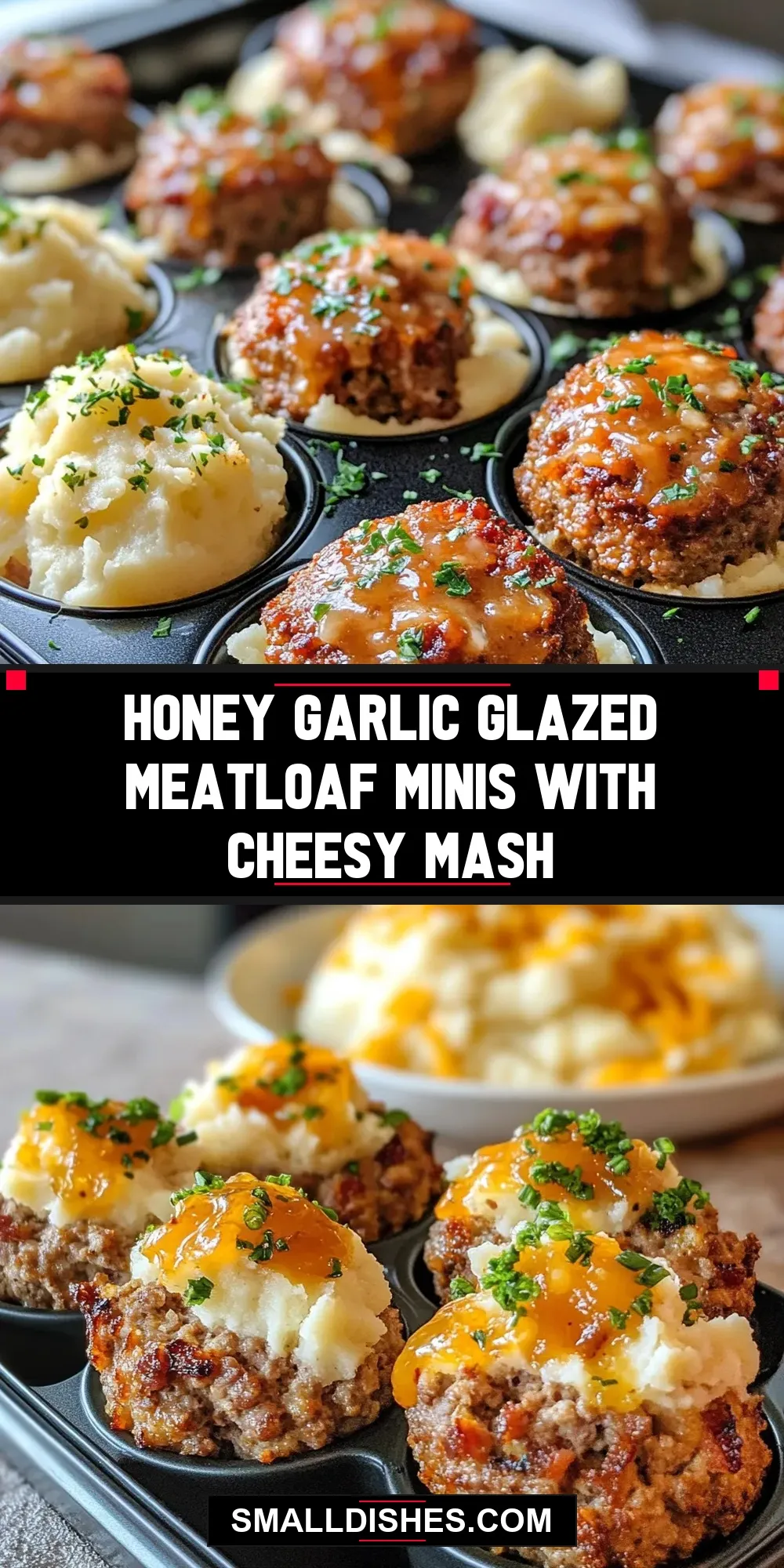 Easy Honey Garlic Glazed Meatloaf Minis With Cheesy Mash Recipe