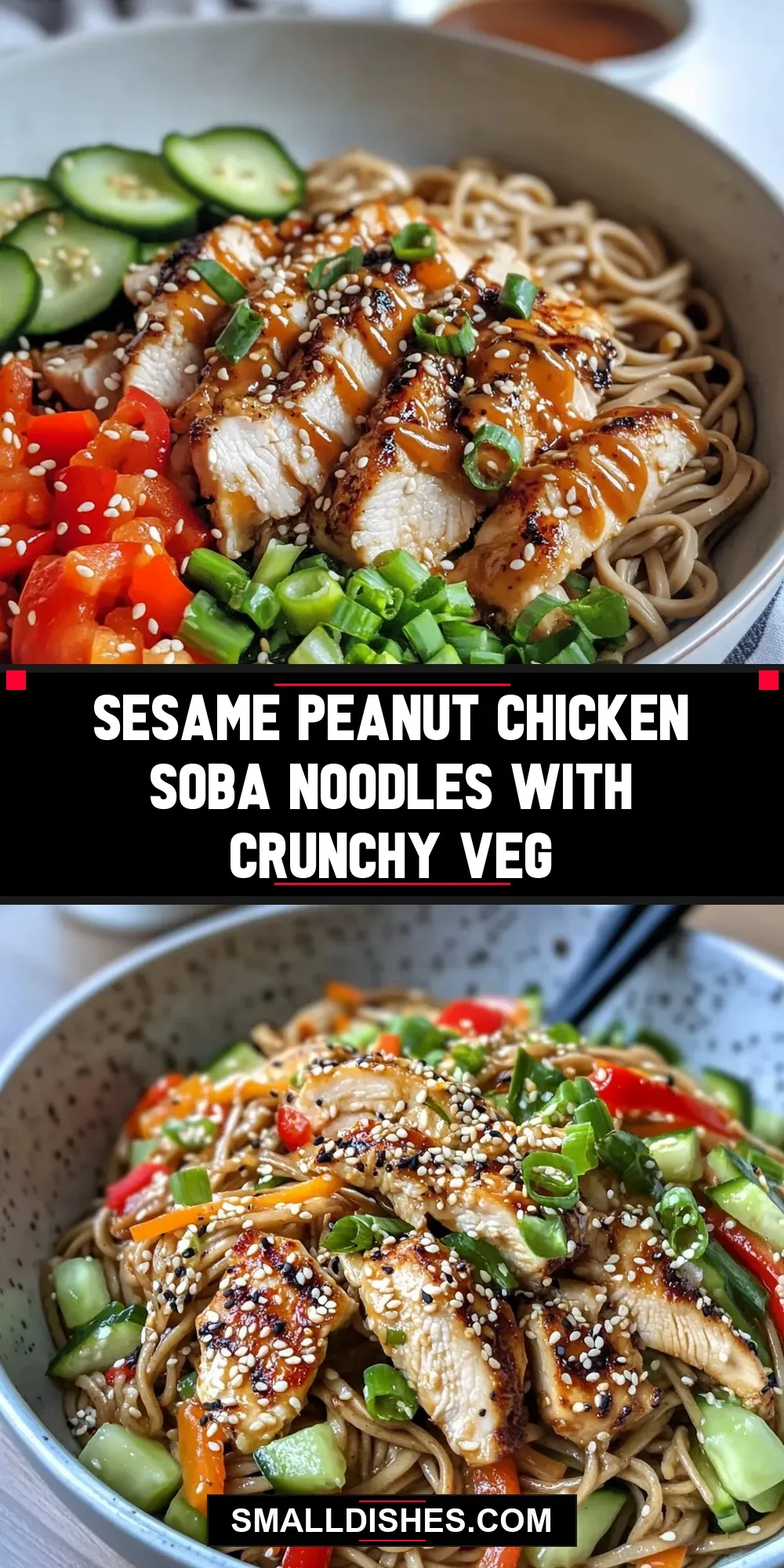 Sesame Peanut Chicken Soba Noodles With Crunchy Veg Recipe