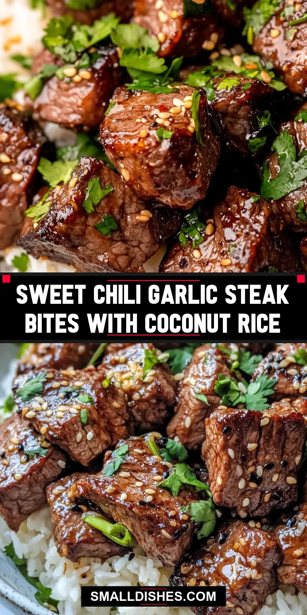 Sweet Chili Garlic Steak Bites With Coconut Rice Recipe