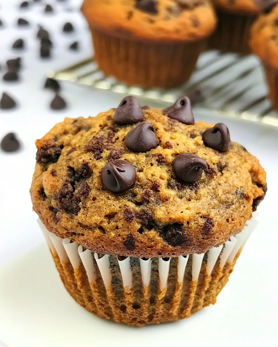 Delicious Banana Chocolate Chip Muffins shot