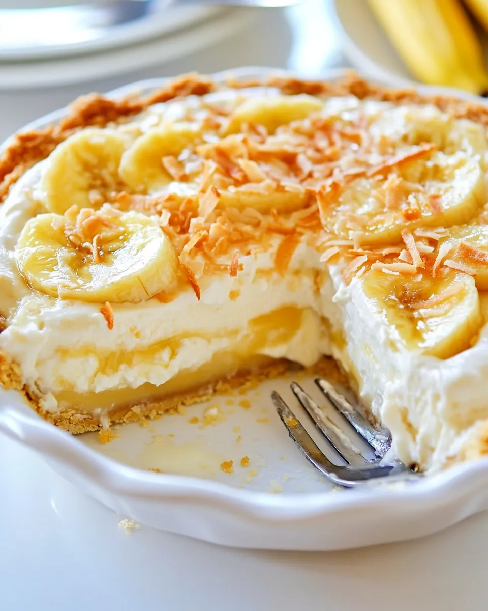 Delicious Banana Coconut Cream Pie shot