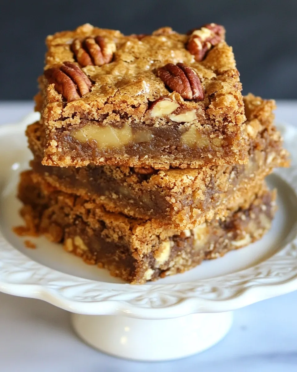 Easy Brown Butter Toffee Pecan Blondies recipe photo