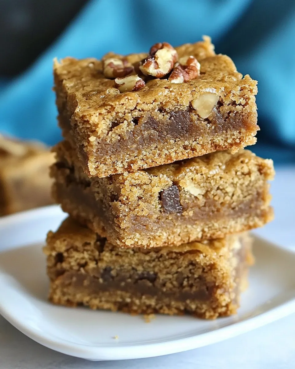 Delicious Brown Butter Toffee Pecan Blondies shot