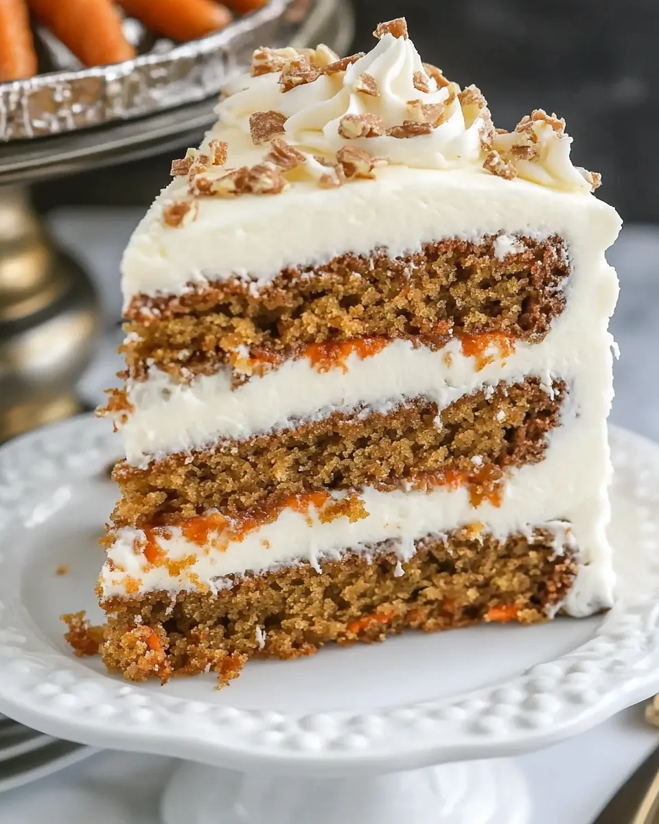 Delicious Caramel Filled Carrot Cake with Cream Cheese Frosting image