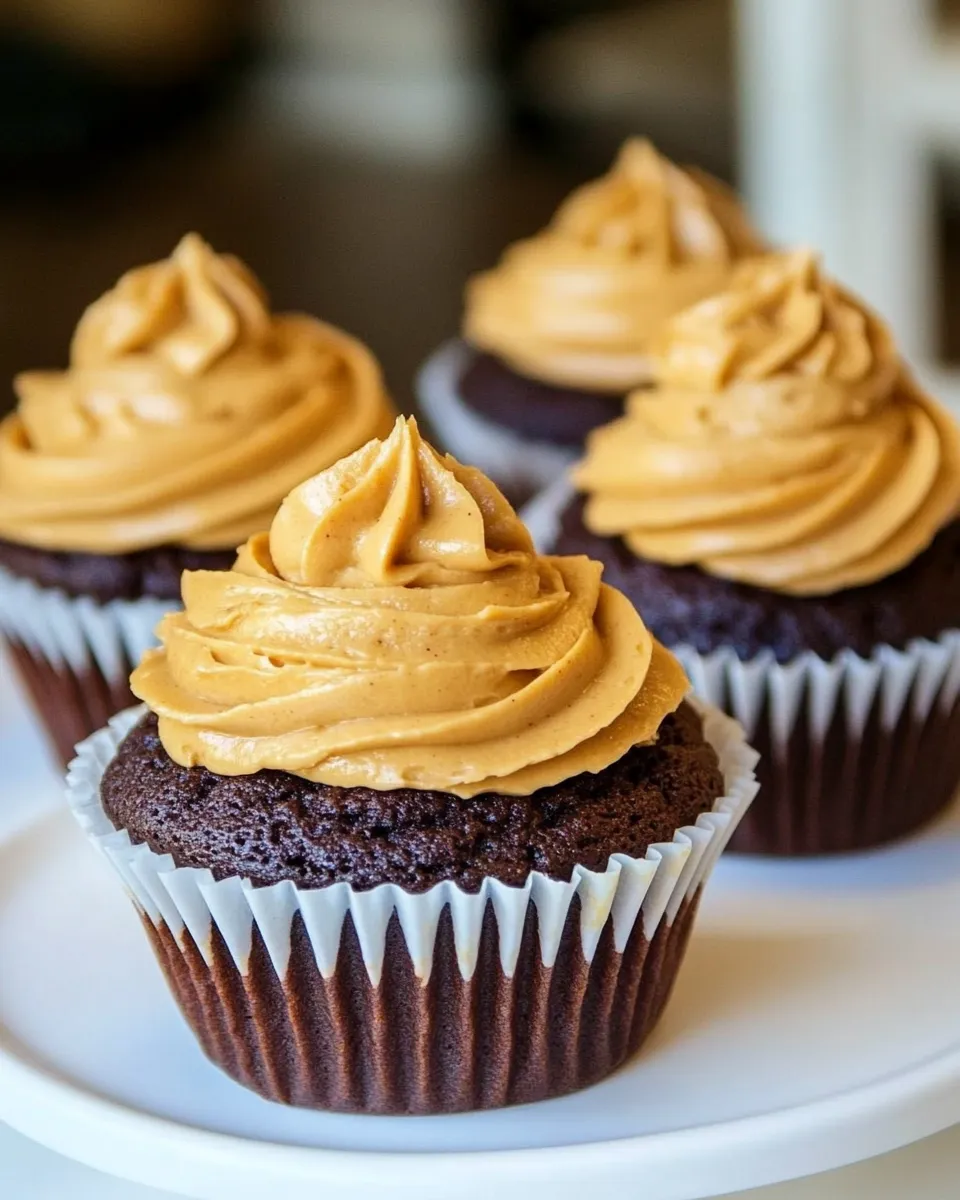 Easy Chocolate Cupcakes with Peanut Butter Frosting recipe photo
