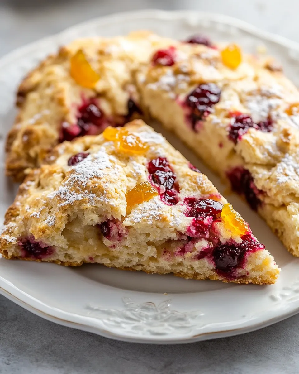 Classic Cranberry Orange Scones (Bakery-Style) food shot