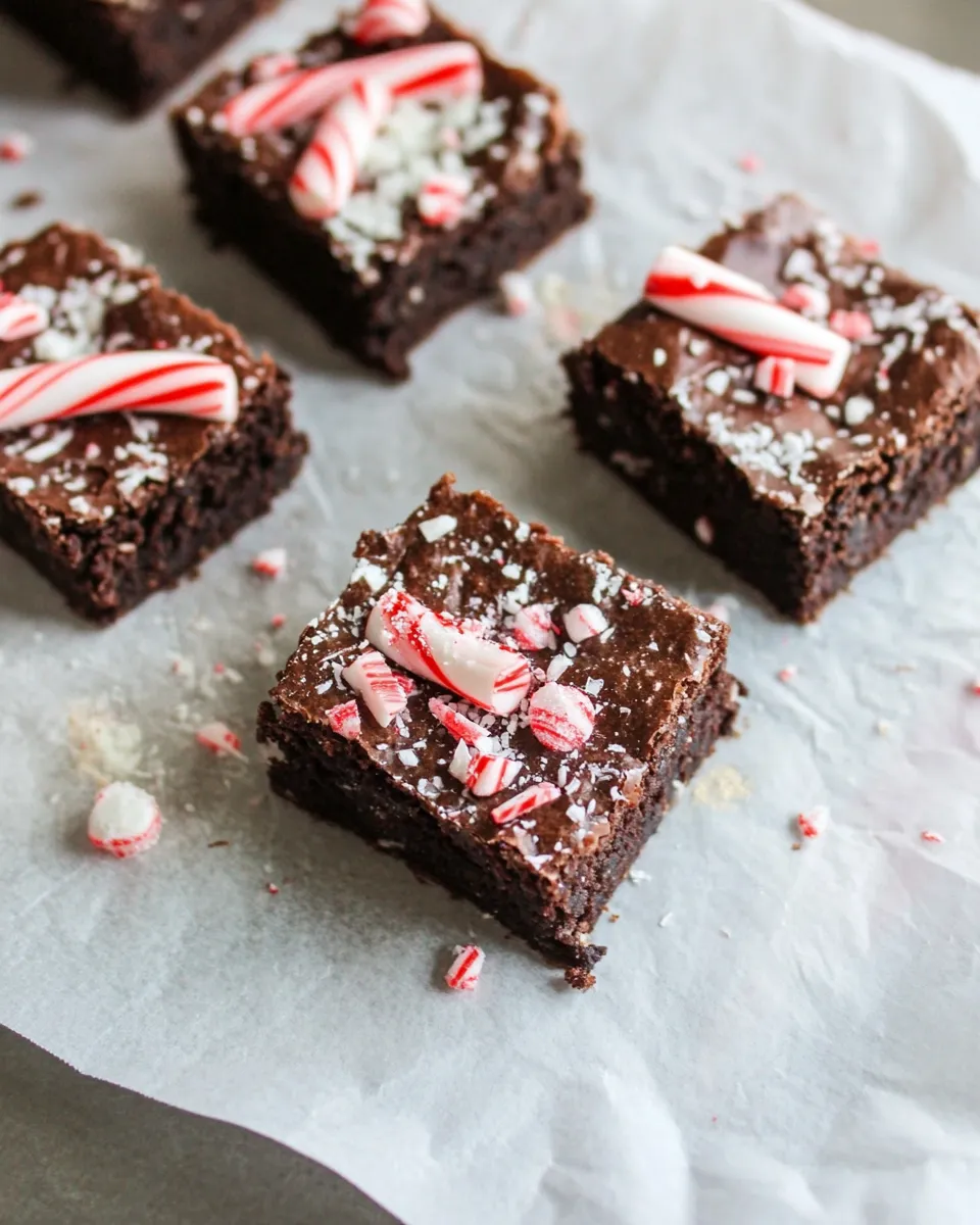 Classic Dark Chocolate Candy Cane Brownies image