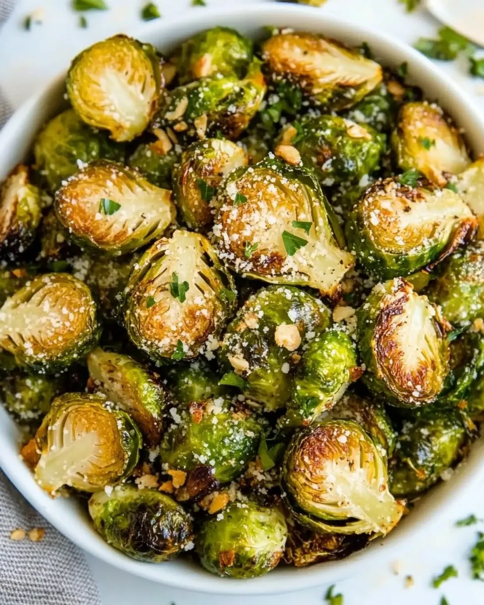Easy Garlic Parmesan Roasted Brussels Sprouts recipe photo