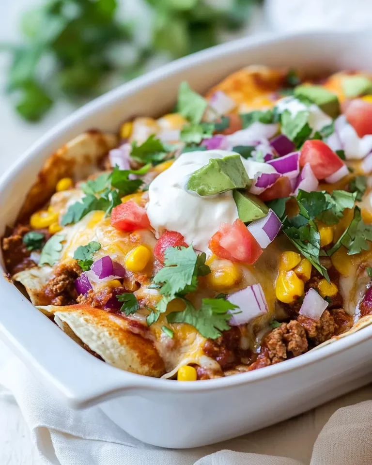 Homemade Ground Beef Enchilada Casserole with Corn Tortillas photo