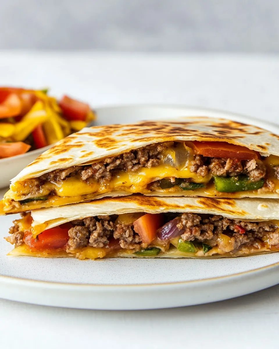 Delicious Hamburger Quesadilla shot
