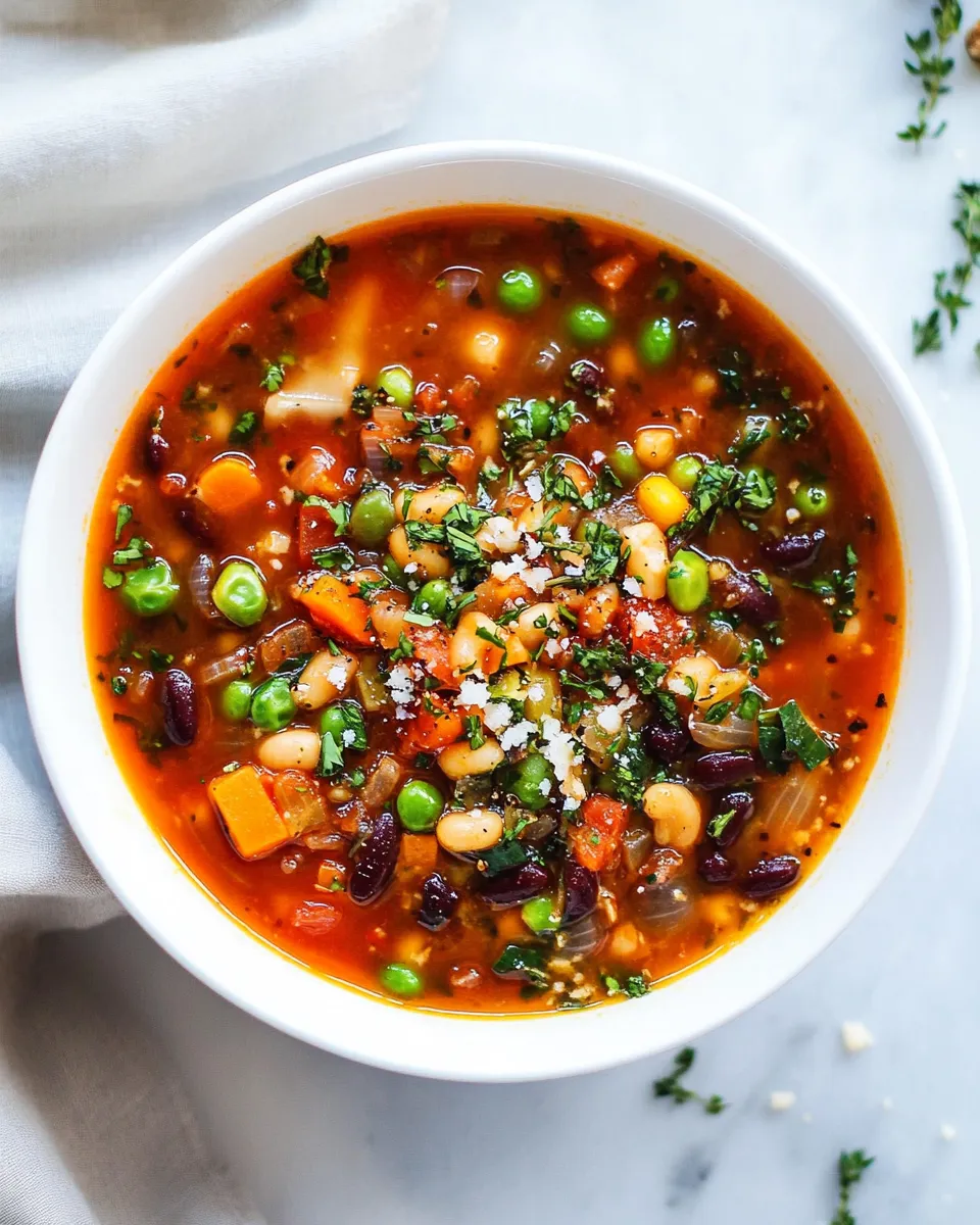 Delicious Healthy Minestrone Soup shot