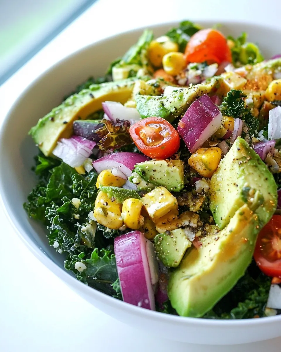 Homemade Kale Avocado Salad photo