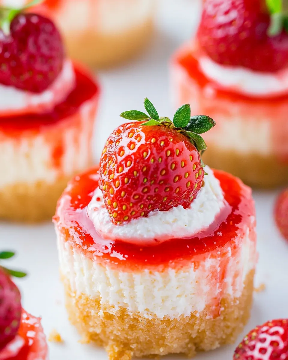 Classic Mini Strawberry Cheesecakes Recipe image