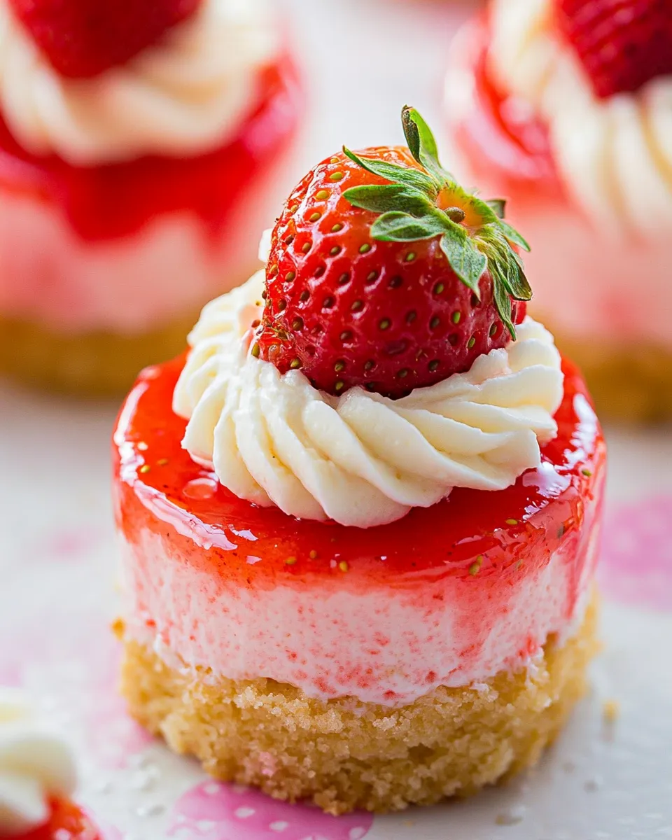 Easy Mini Strawberry Cheesecakes Recipe shot