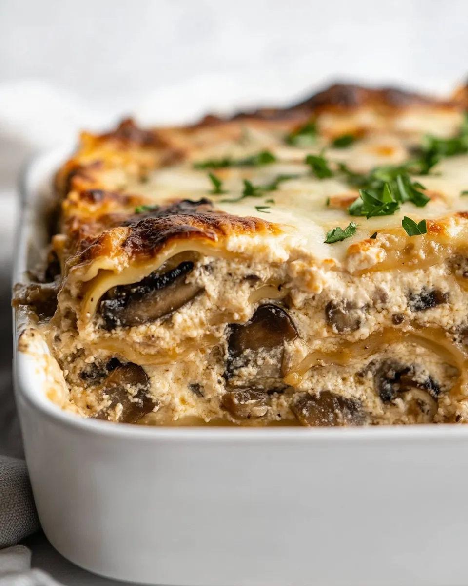 Delicious Mushroom Lasagna shot