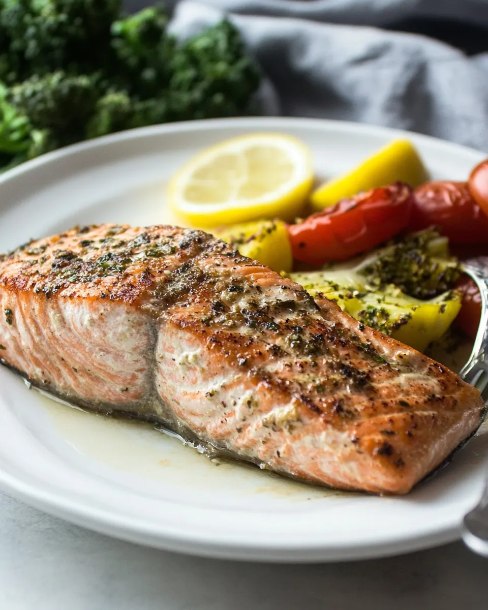 Delicious Paleo Roasted Salmon shot