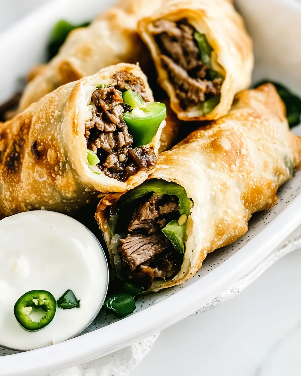 Easy Philly Cheesesteak Egg Rolls recipe photo