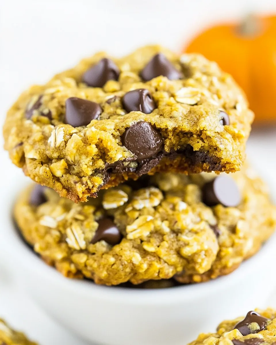 Classic Pumpkin Oatmeal Chocolate Chip Cookies recipe image