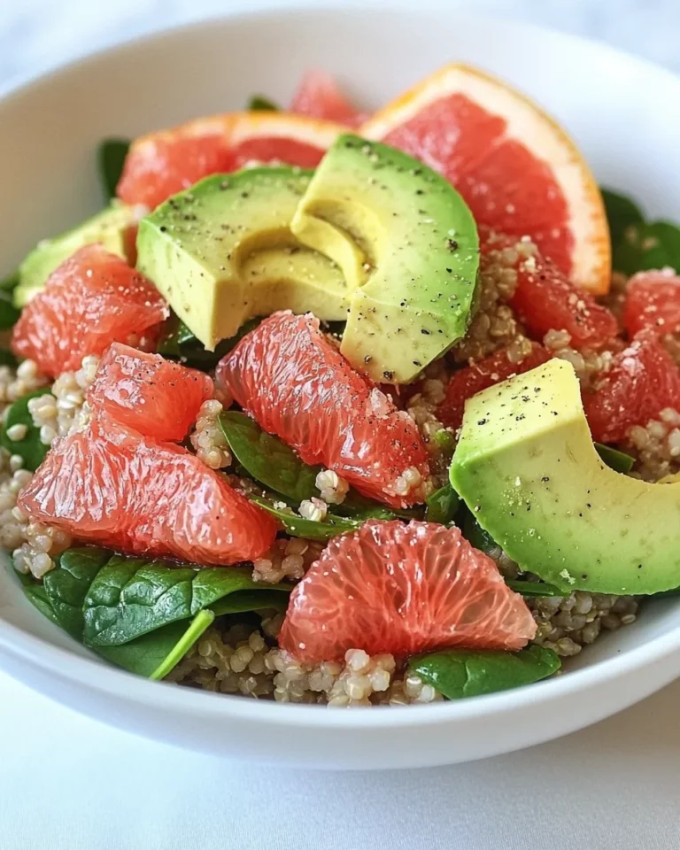 Homemade Quinoa Salad with Spinach Grapefruit & Avocado photo