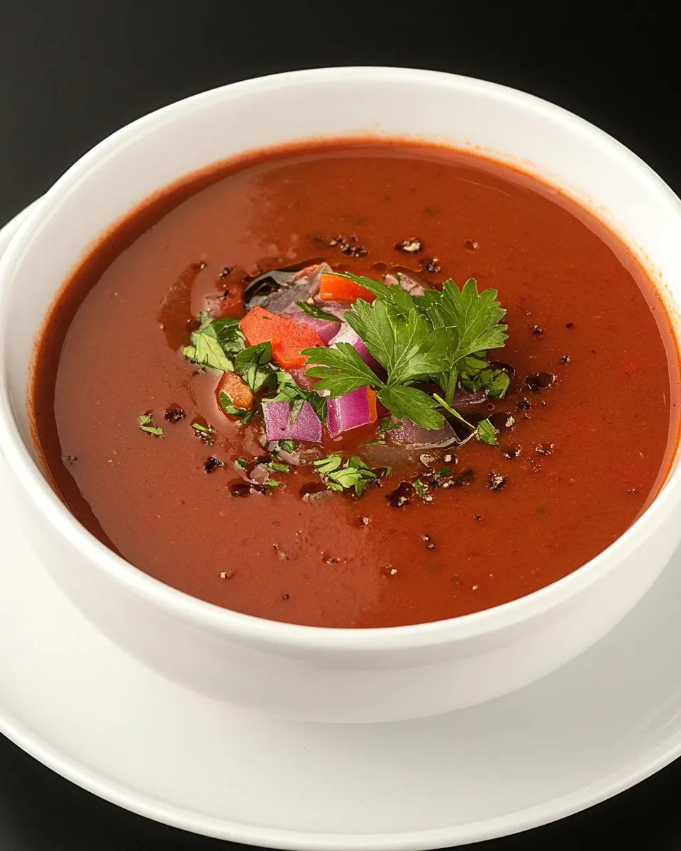 Delicious Raw Red Pepper Soup shot