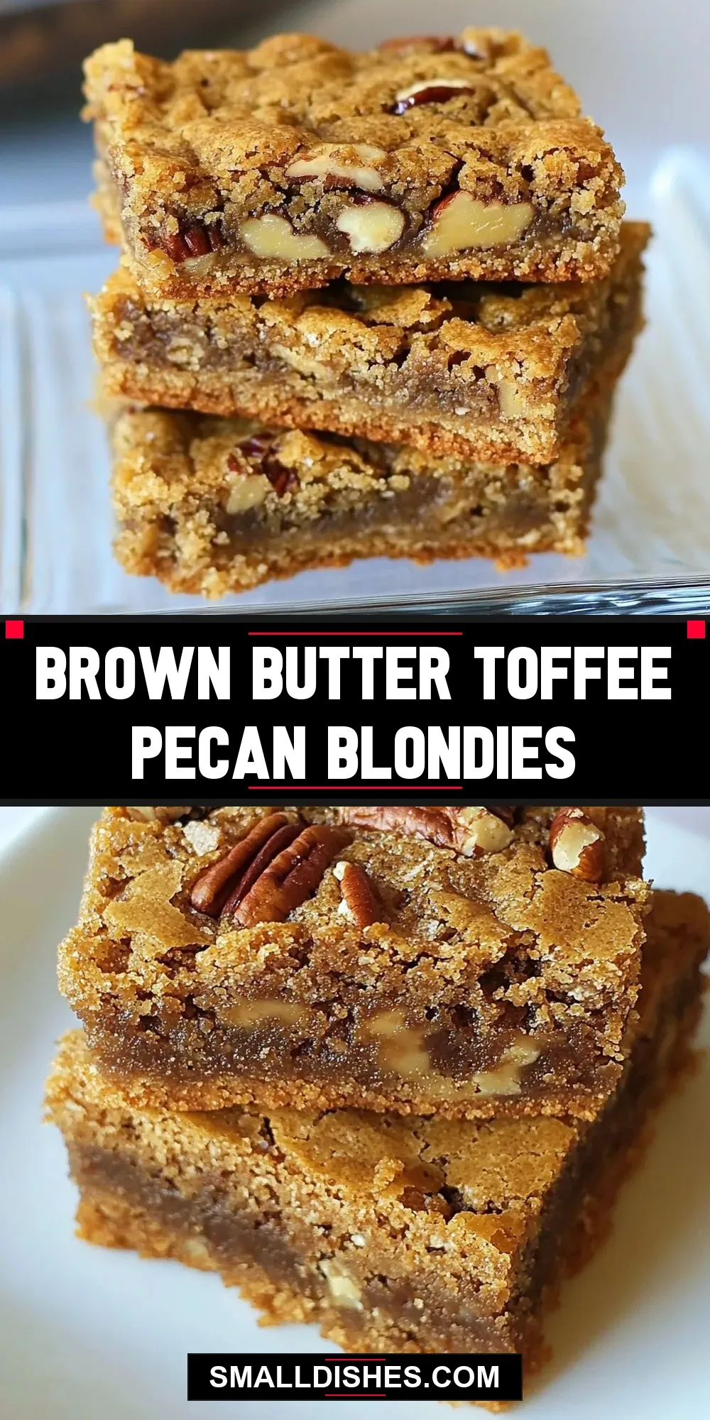 Brown Butter Toffee Pecan Blondies Recipe