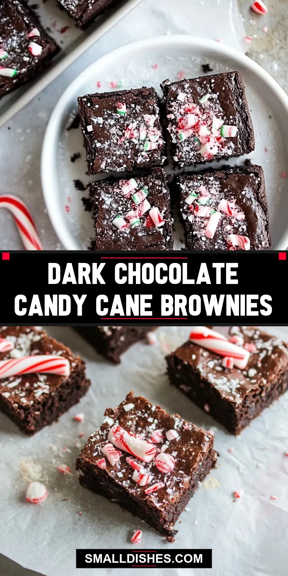 Easy Dark Chocolate Candy Cane Brownies Recipe