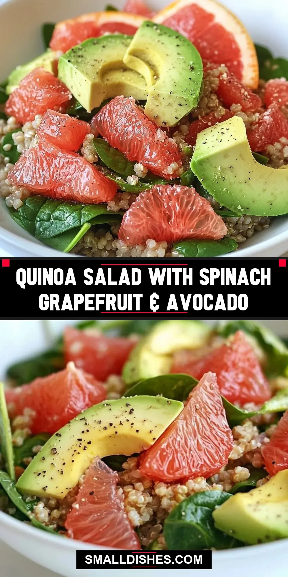 Quinoa Salad With Spinach Grapefruit & Avocado Recipe