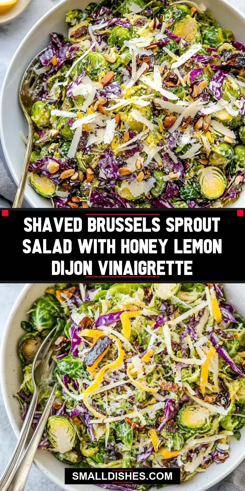 Easy Shaved Brussels Sprout Salad With Honey Lemon Dijon Vinaigrette Recipe