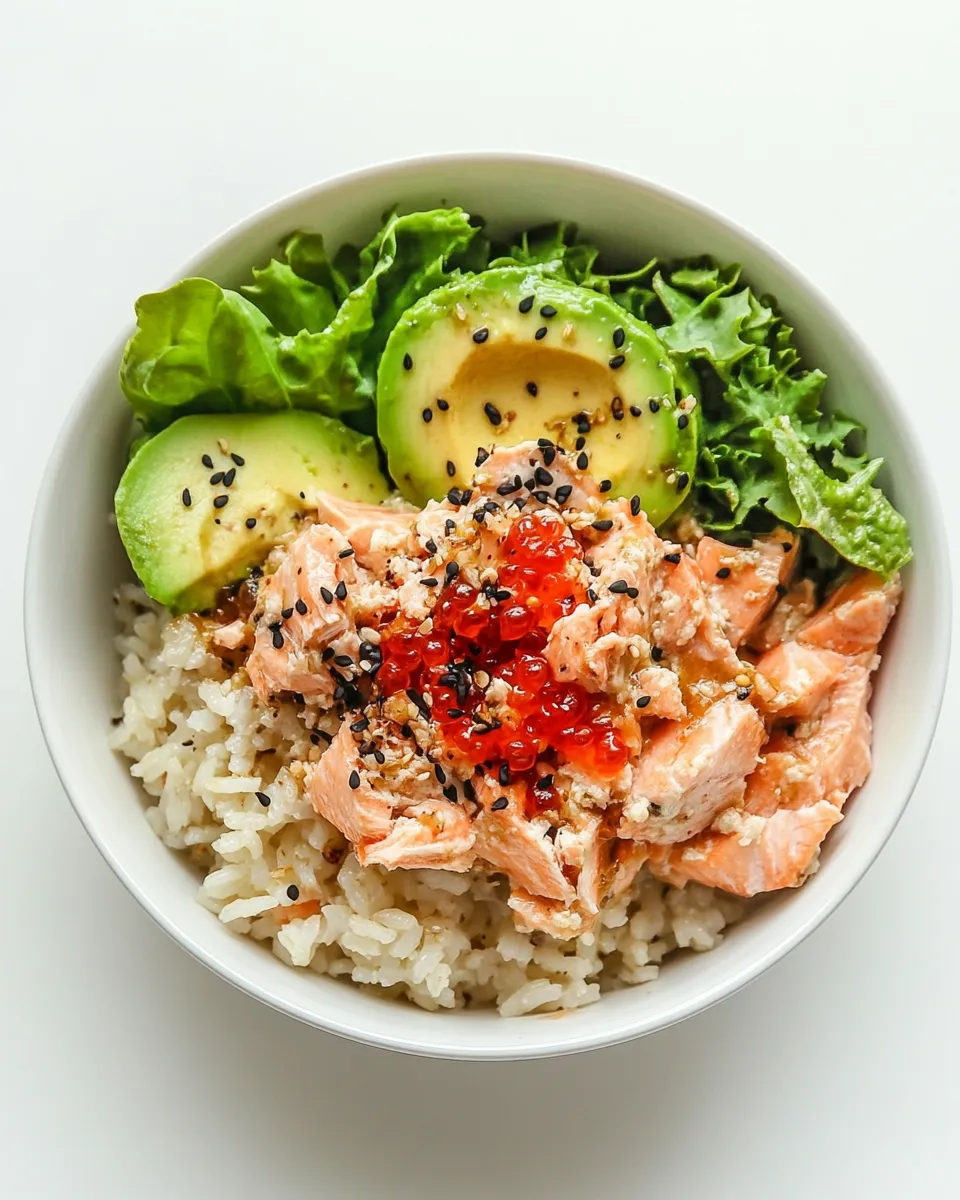 Healthy 10-Minute Salmon and Rice Bowl dish photo
