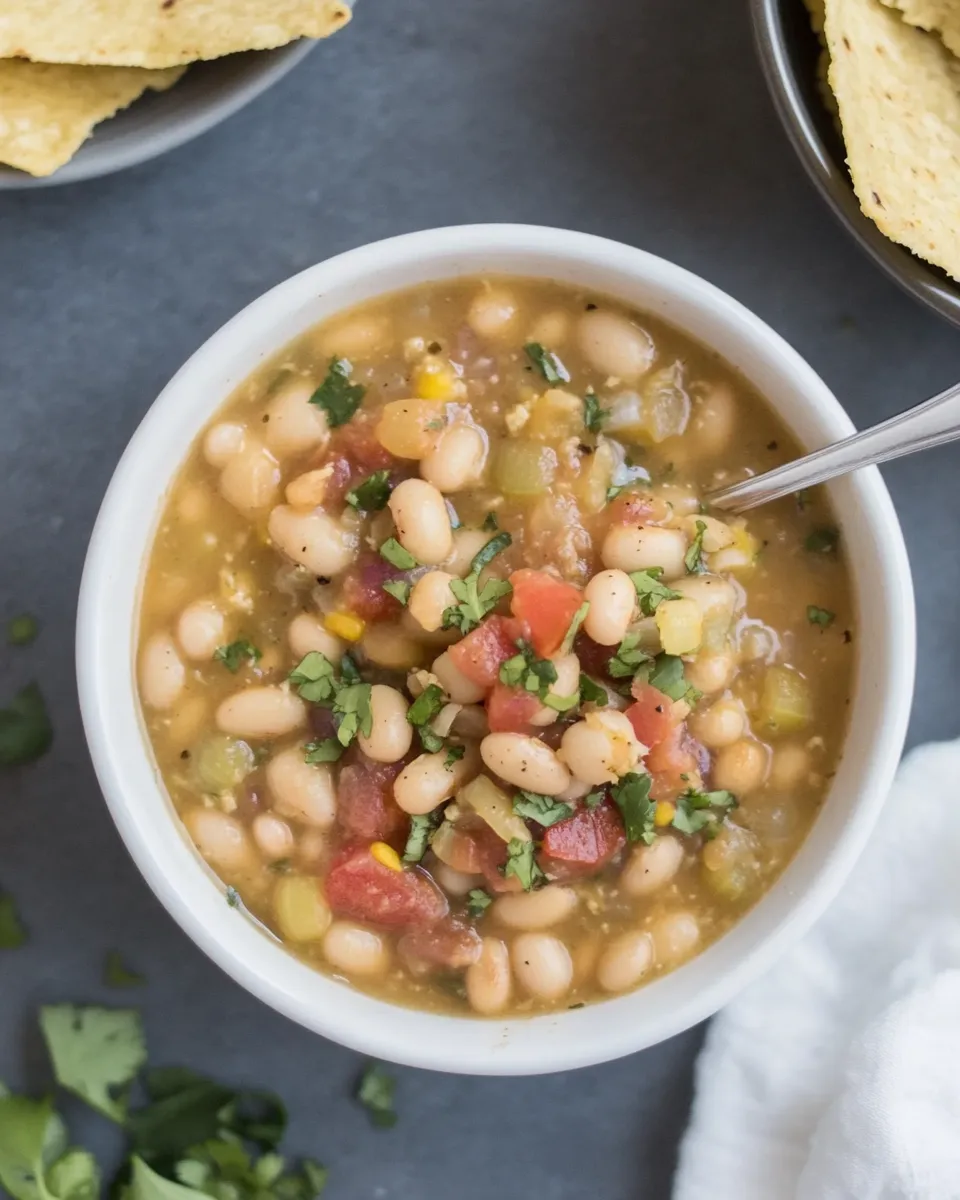 Easy 20-Minute Vegetarian White Bean Chili Recipe shot