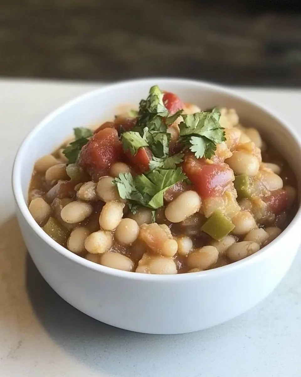 Delicious 20-Minute Vegetarian White Bean Chili Recipe dish photo