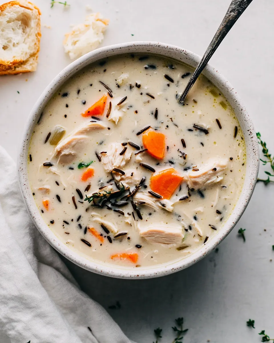 Delicious 5-Ingredient Creamy Chicken and Wild Rice Soup image