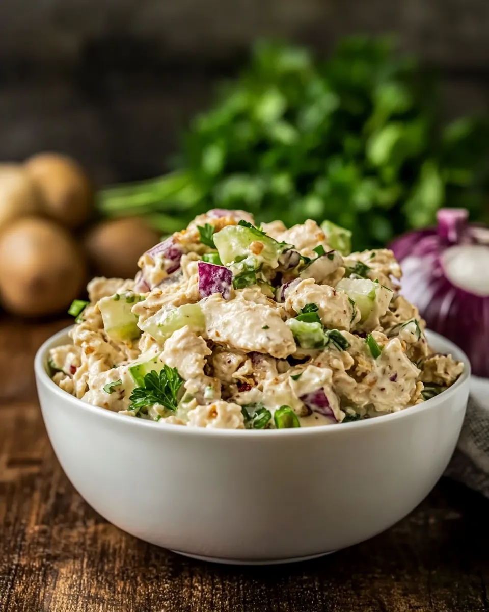 Easy 5-Ingredient Vegan Chicken Salad Recipe shot