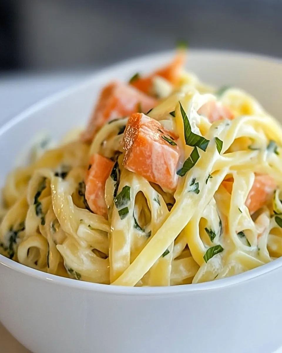 Quick 5 Ingredient Smoked Salmon Pasta (10 minute supper) recipe photo