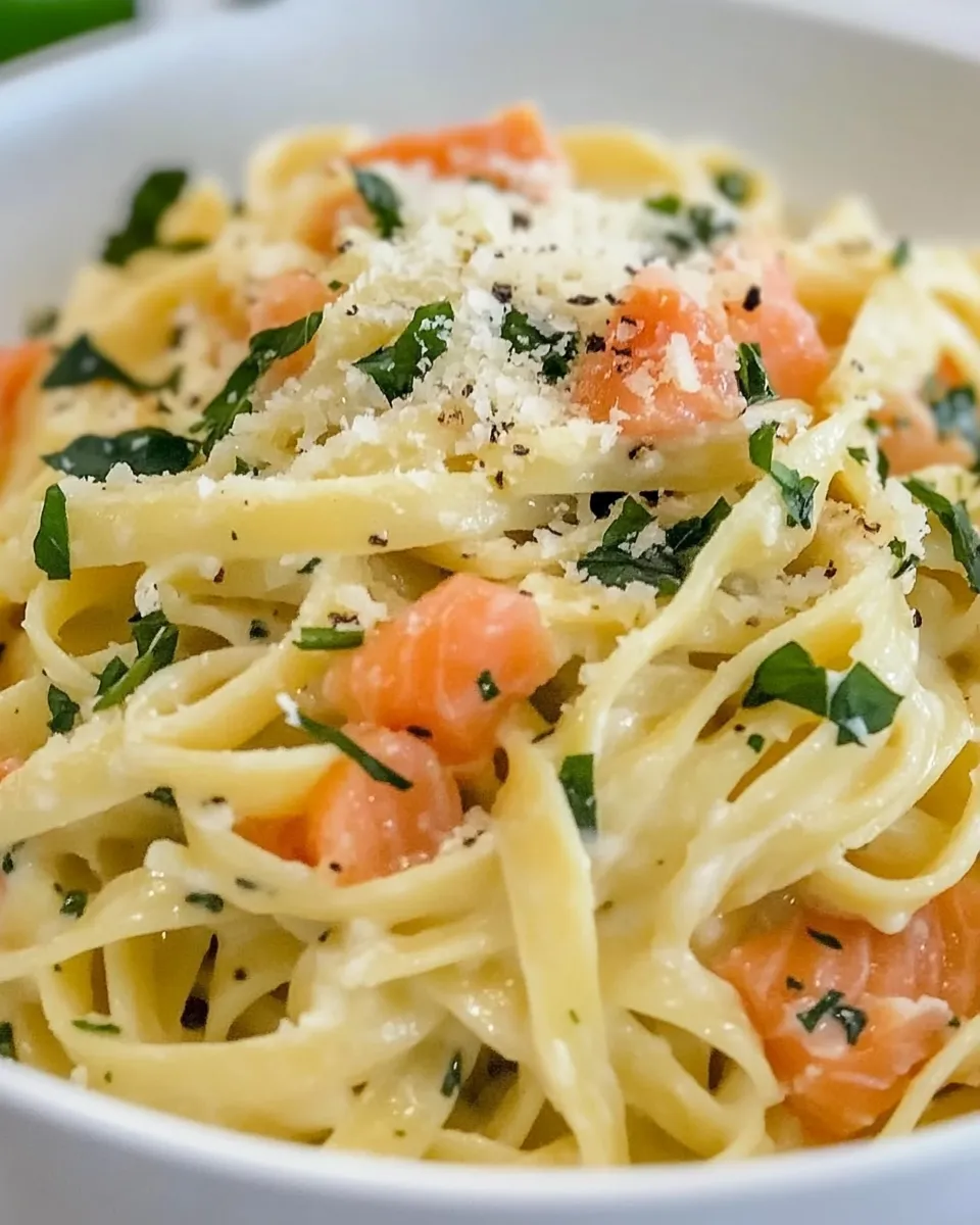Healthy 5 Ingredient Smoked Salmon Pasta (10 minute supper) dish photo