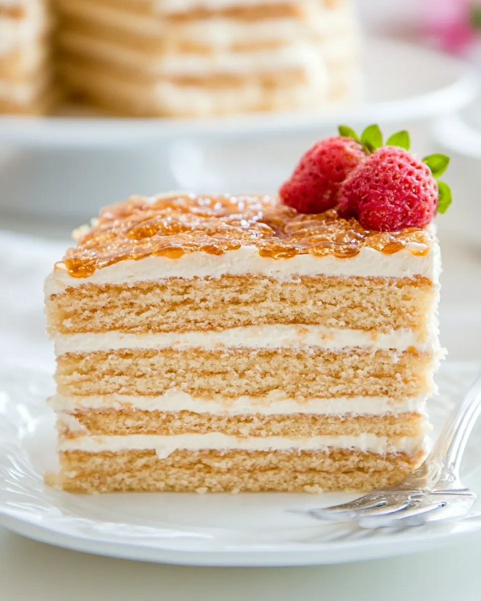 Easy 8-Layer Honey Cake Recipe (Medovik) recipe photo